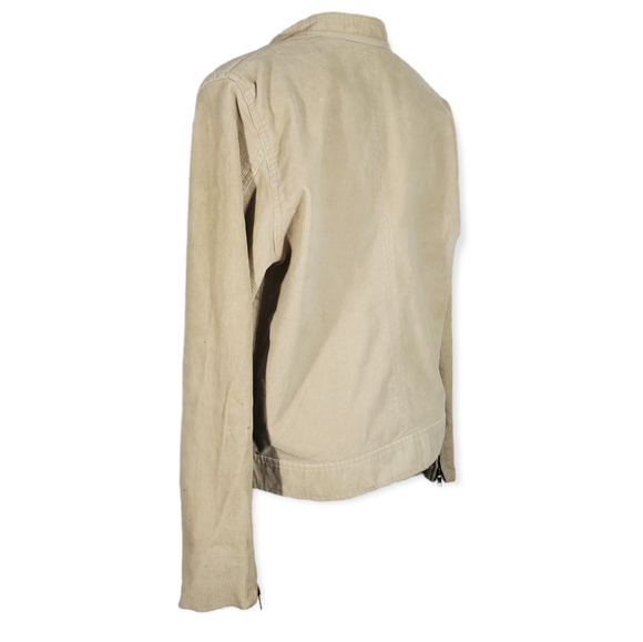 NY&COMPANY Corduroy Zip-up Bomber Jacket Tan Zippered Pockets Size M - Picture 9 of 12